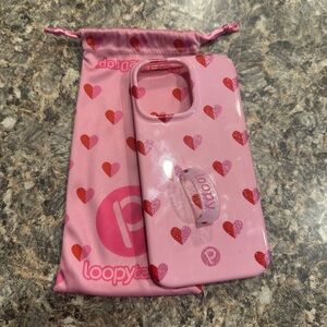Loopy Case Pink and Red Heart Phone Case